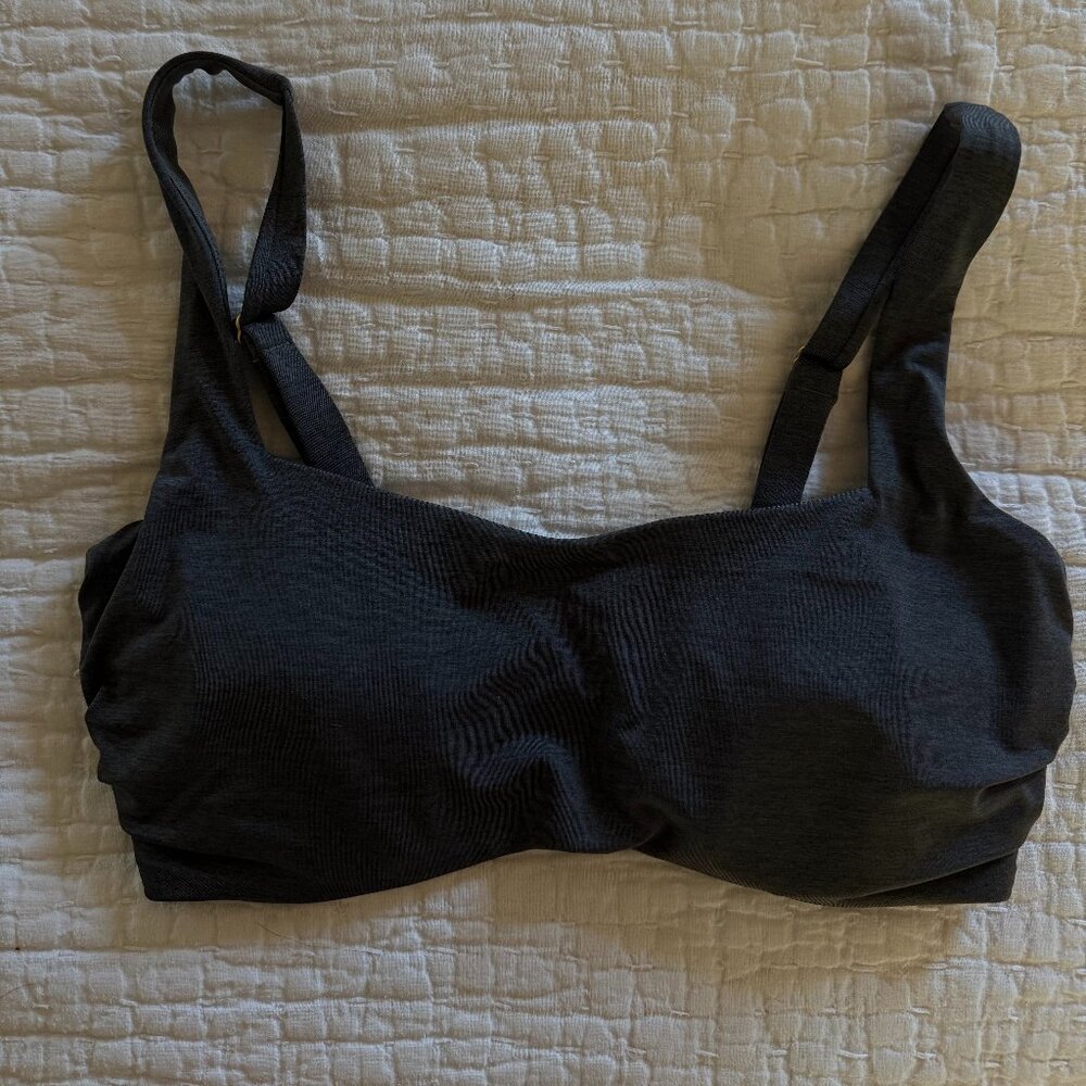 Athleta Swim Top Underwire 34D/DD Charcoal Grey